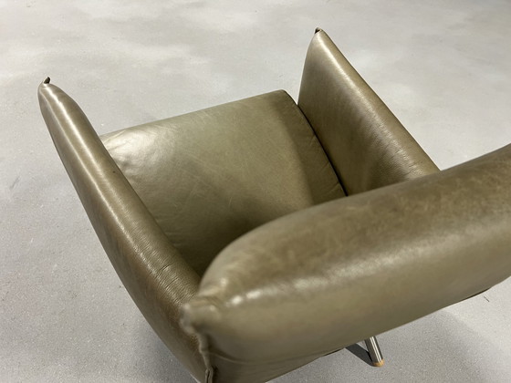 Image 1 of Label Cheo Armchair Bald Sprang Leather Green