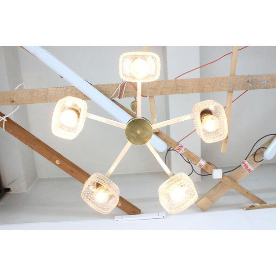 Image 1 of Lampadario in vetro vintage di Kamenicky Senov, Cecoslovacchia 1970