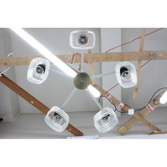 Image 1 of Lampadario in vetro vintage di Kamenicky Senov, Cecoslovacchia 1970