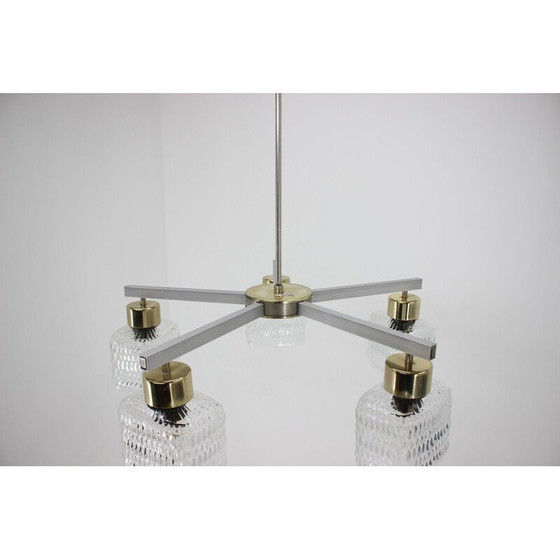 Image 1 of Lampadario in vetro vintage di Kamenicky Senov, Cecoslovacchia 1970