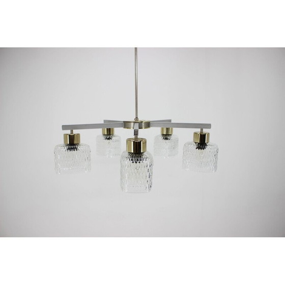 Image 1 of Lampadario in vetro vintage di Kamenicky Senov, Cecoslovacchia 1970