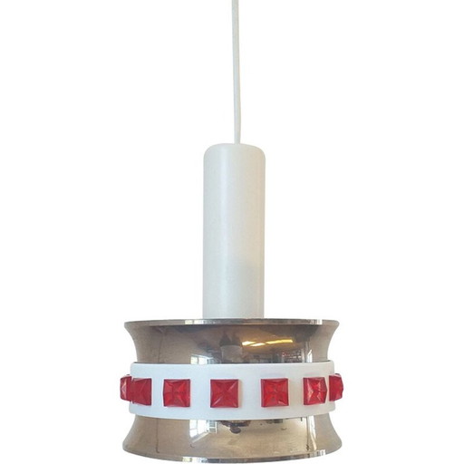 Set of 3 vintage pendant lamps Vitrika, Sweden 1970