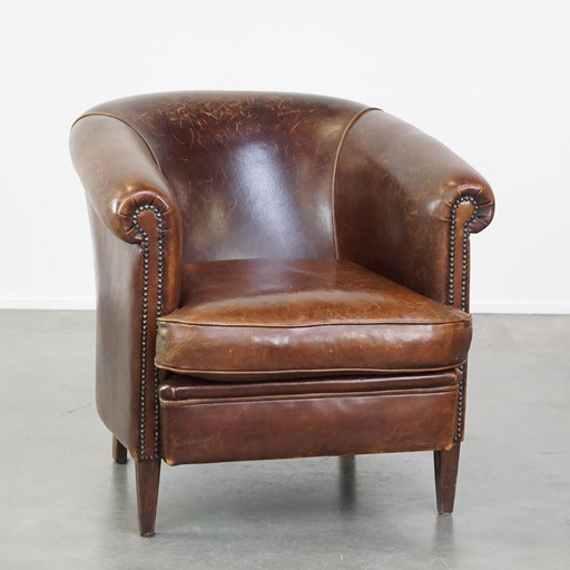 Sheep leather club chair