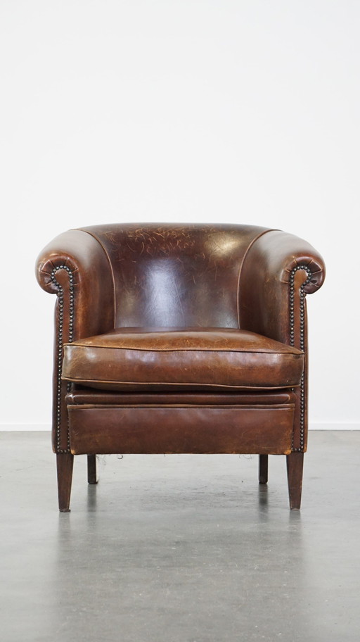 Sheep leather club chair