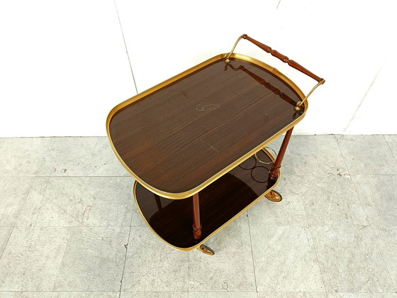 Image 1 of Neoclassical brass drinks trolley 1960s