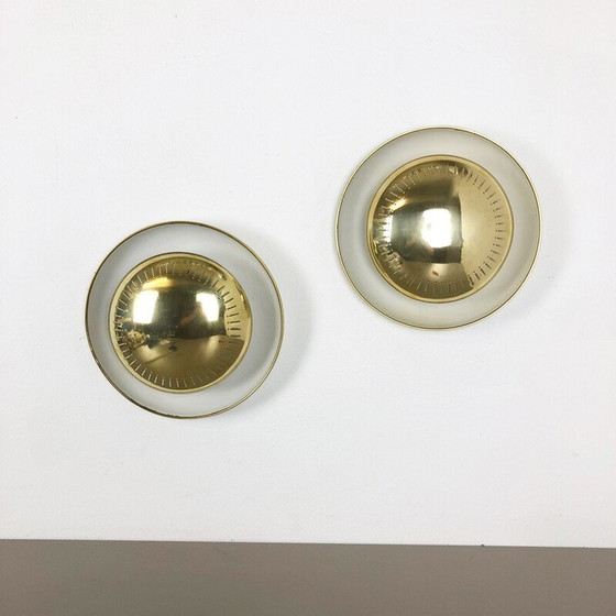 Image 1 of Pair of vintage Stilnovo sconces in metal and brass, Italy 1950