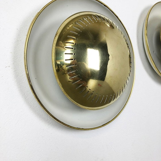 Image 1 of Pair of vintage Stilnovo sconces in metal and brass, Italy 1950