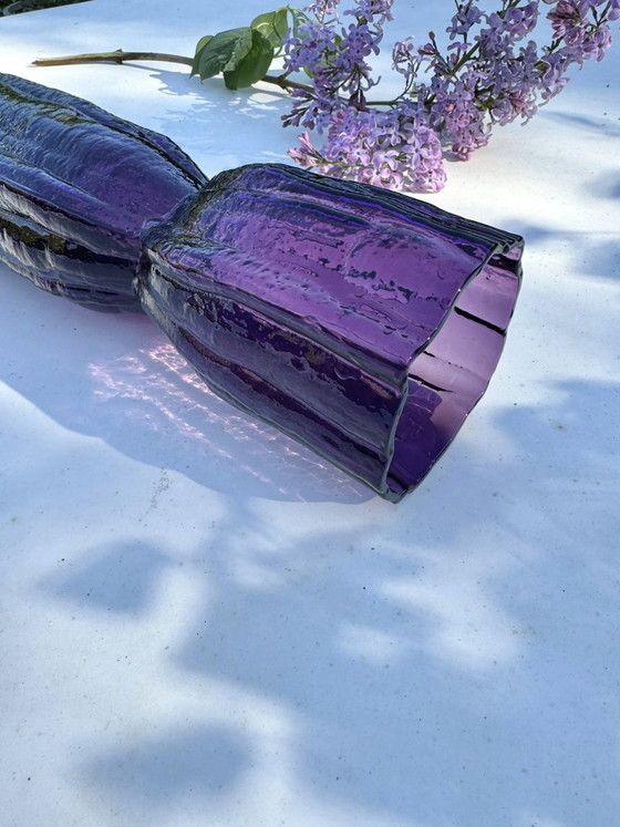 Image 1 of Large Swedish Glass, Vase Lindshammar Glasbruk, Christer Sjögren, Woodstock Series