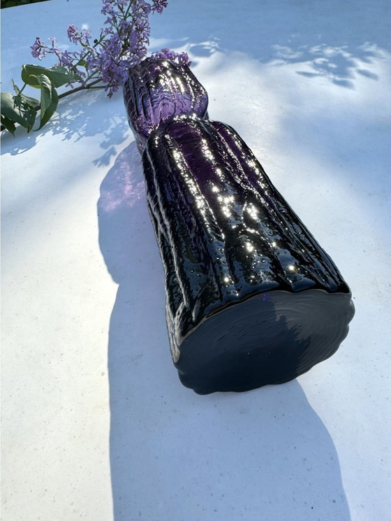 Image 1 of Large Swedish Glass, Vase Lindshammar Glasbruk, Christer Sjögren, Woodstock Series