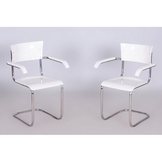 Image 1 of Pair of vintage Bauhaus armchairs in chrome steel by Mart Stam, Germany 1930
