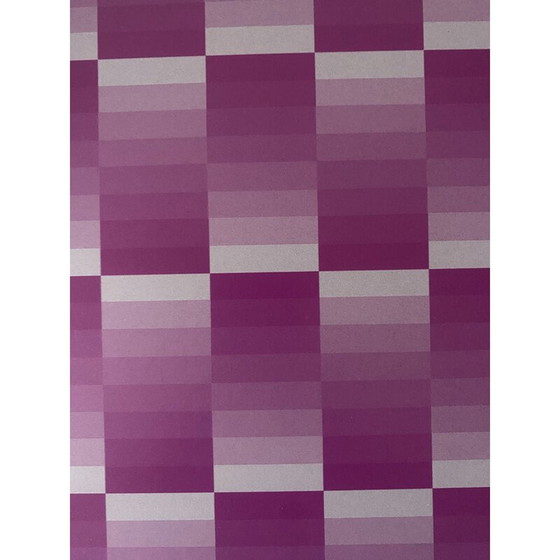 Image 1 of Fotolitografía antigua "Homenaje a Vasarely" de Jim Bird, 1970