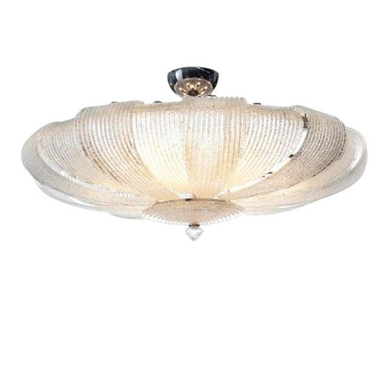 Image 1 of Contemporary Transparent Murano Glass Flush Mount-Chandelier