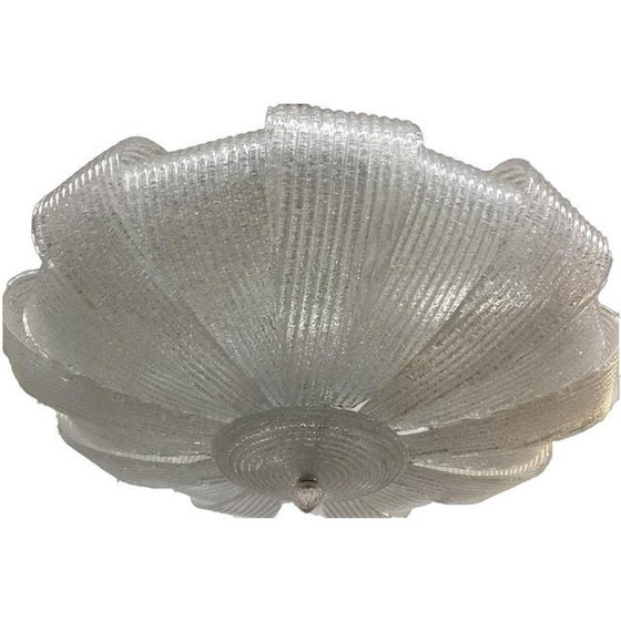 Image 1 of Contemporary Transparent Murano Glass Flush Mount-Chandelier