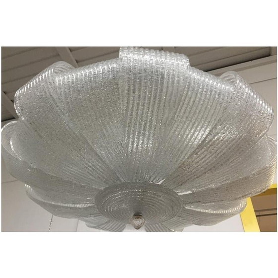 Image 1 of Contemporary Transparent Murano Glass Flush Mount-Chandelier