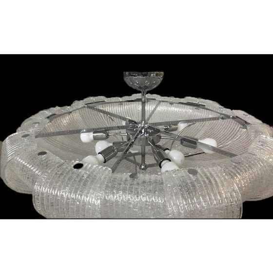 Image 1 of Contemporary Transparent Murano Glass Flush Mount-Chandelier