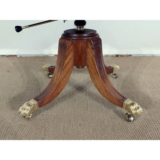 Image 1 of Vintage office armchair in solid mahogany and skai