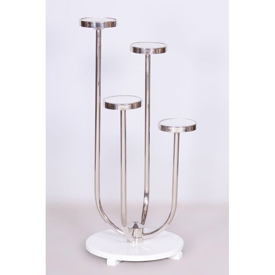 Image 1 of Vintage chromed steel flower stand by Vichr a spol, Czechoslovakia 1930