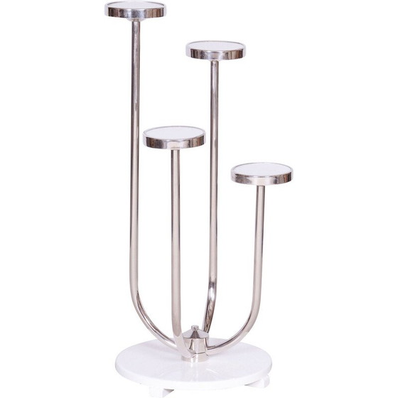 Image 1 of Vintage chromed steel flower stand by Vichr a spol, Czechoslovakia 1930