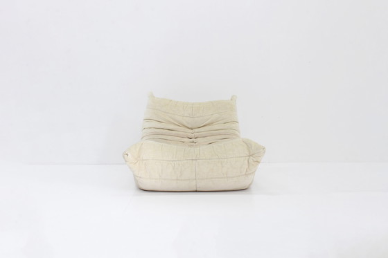 Image 1 of Original Vintage Togo Ligne Roset fauteuil velours beige