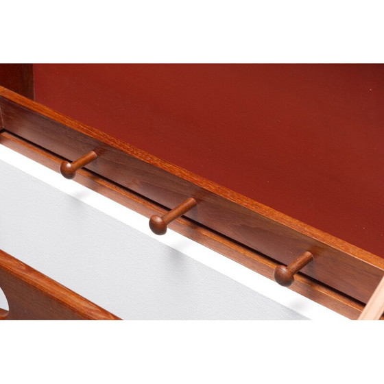 Image 1 of Vintage teak and lacquered wall safe by Adam Hoff and Paul Ostergaard for Virum Mobelsnidkeri, Denmark 1960