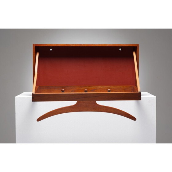 Image 1 of Vintage teak and lacquered wall safe by Adam Hoff and Paul Ostergaard for Virum Mobelsnidkeri, Denmark 1960