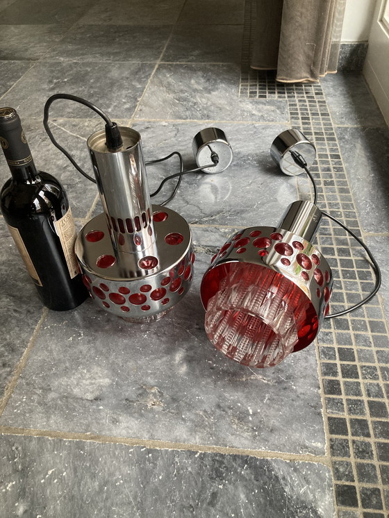 Image 1 of 2 enormi lampade a sospensione vintage in stile spaziale