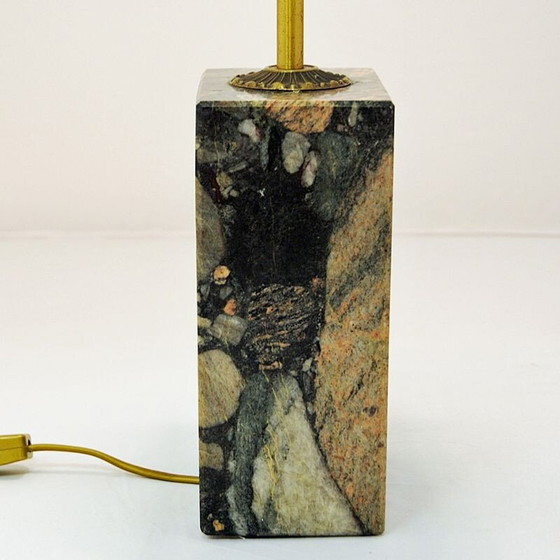 Image 1 of Vintage rectangular stoneware table lamp by Buskøy Steinindustri AS, Norway 1980