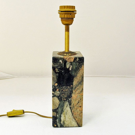 Image 1 of Vintage rectangular stoneware table lamp by Buskøy Steinindustri AS, Norway 1980