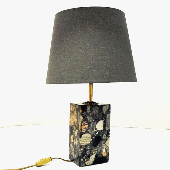 Image 1 of Vintage rectangular stoneware table lamp by Buskøy Steinindustri AS, Norway 1980