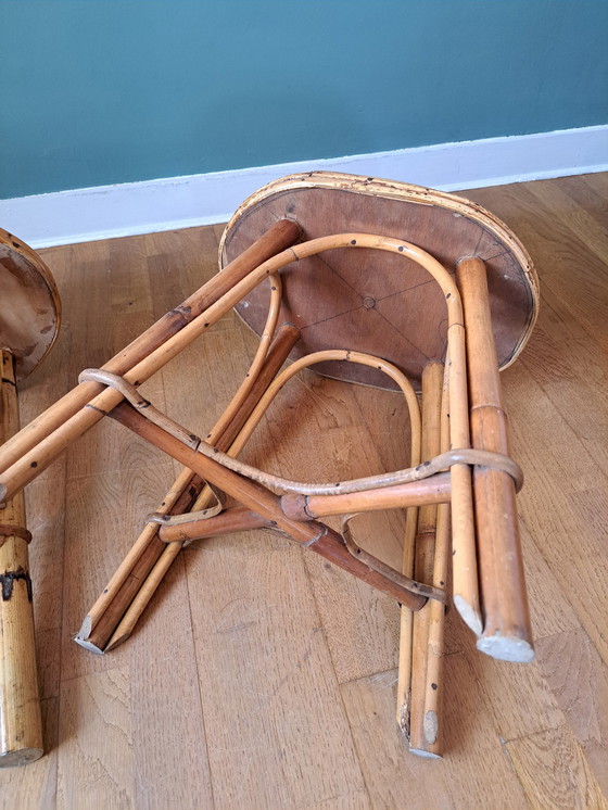 Image 1 of Pair Of Rattan Stools