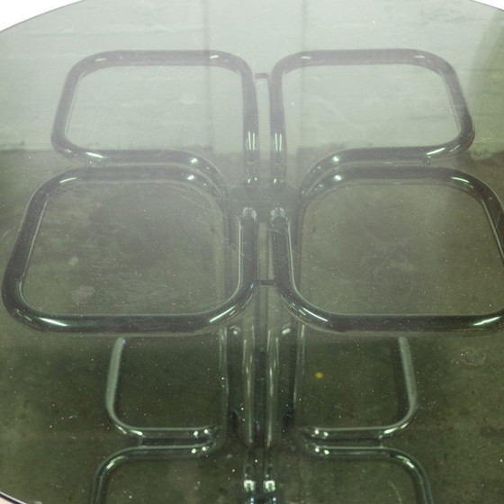 Image 1 of Mid-century Italian smoked glass top dining table by Giotto Stoppino, 1970s