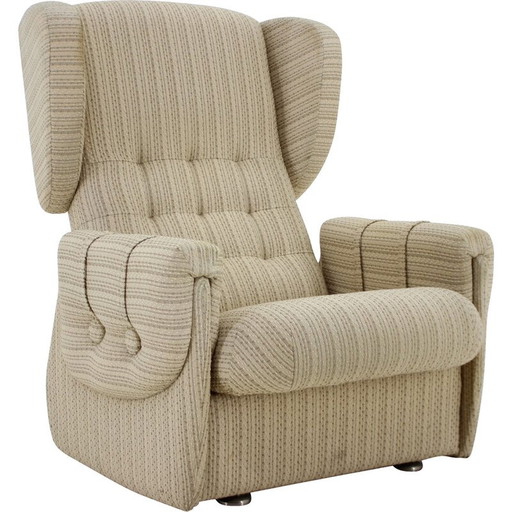 Vintage wing armchair, Czechoslovakia 1970s