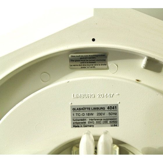 Image 1 of Lampada da soffitto vintage in metallo e vetro di Glasshütte Limburg, Germania, 1970