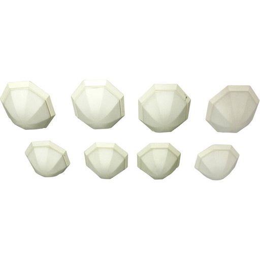 Vintage metal and glass ceiling lamp from Glasshütte Limburg, Germany 1970