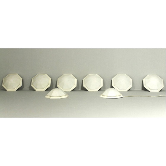 Image 1 of Lampada da soffitto vintage in metallo e vetro di Glasshütte Limburg, Germania, 1970