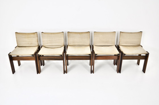 Image 1 of Chaises de salle à manger Monk par Afra & Tobia Scarpa pour Molteni, 1970S, ensemble de 5