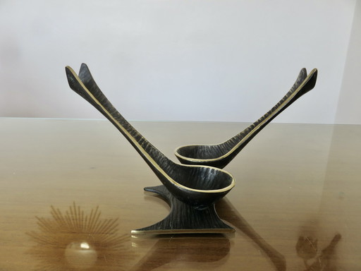 Walter Bosse Pipe Holder "Les Hirondelles" In Bronze 50's