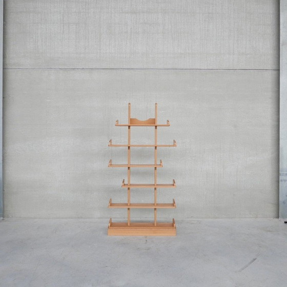 Image 1 of Brutalist vintage oakwood Dutch shelving, 1970s