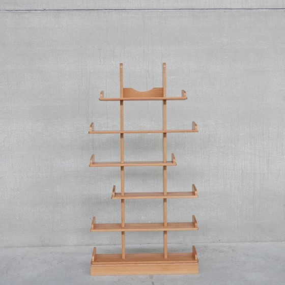 Image 1 of Brutalist vintage oakwood Dutch shelving, 1970s