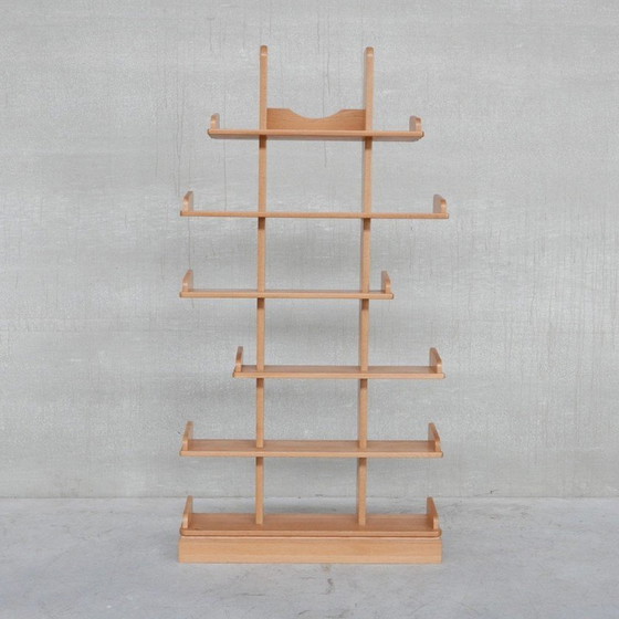 Image 1 of Brutalist vintage oakwood Dutch shelving, 1970s