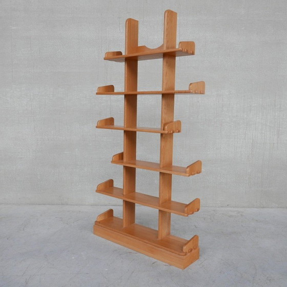 Image 1 of Brutalist vintage oakwood Dutch shelving, 1970s