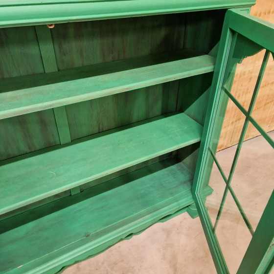 Image 1 of Green Vintage Cabinet Display Case