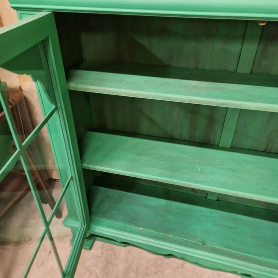 Image 1 of Green Vintage Cabinet Display Case