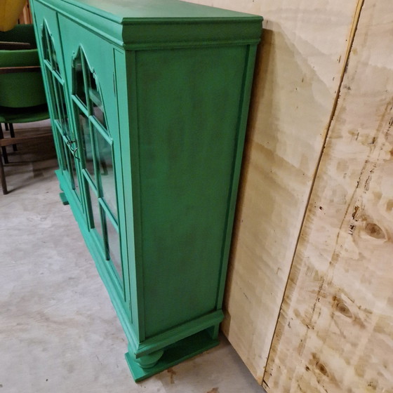 Image 1 of Green Vintage Cabinet Display Case