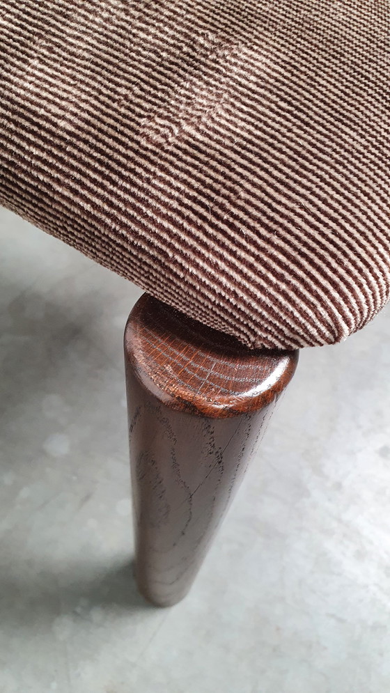 Image 1 of 6x brutalist houten vintage design stoelen 70s