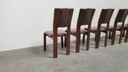 6x brutalist houten vintage design stoelen 70s