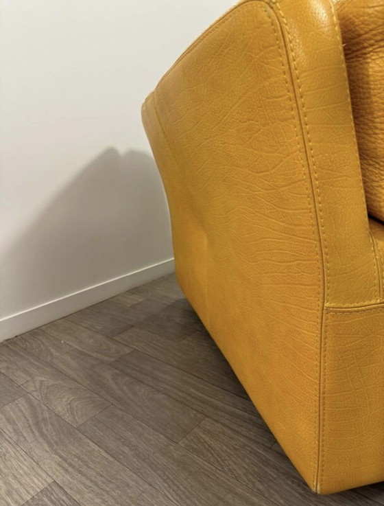 Image 1 of Poltrona in pelle gialla Rochebobois anni &#39;80/&#39;90
