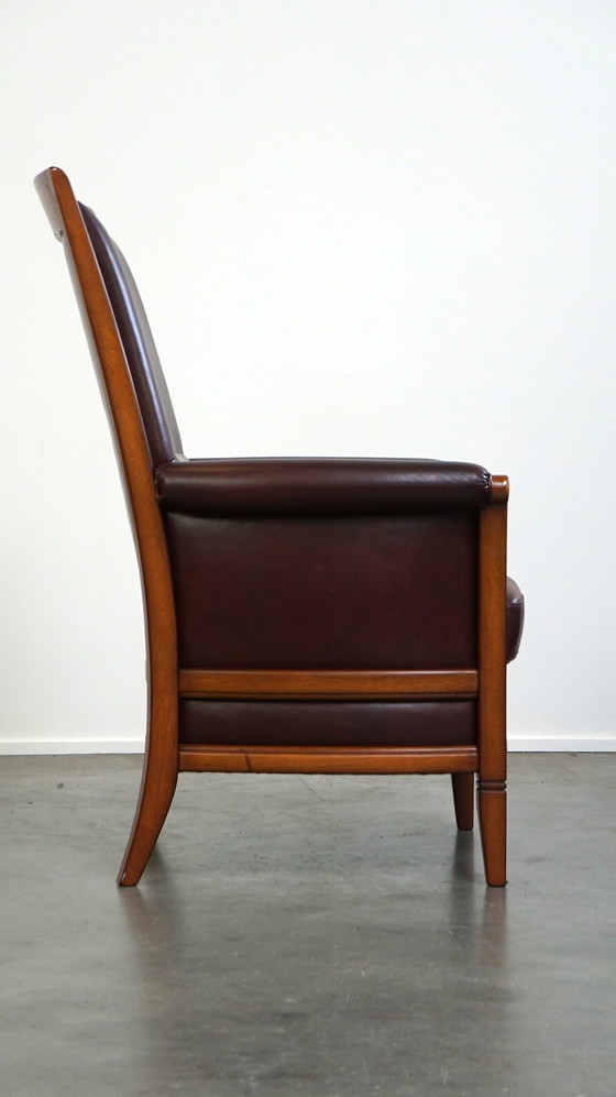 Image 1 of Beef leather armchair with high back in Artdeco style