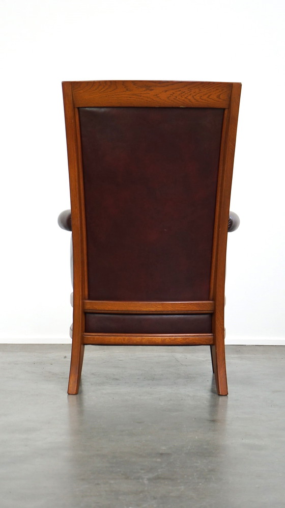 Image 1 of Beef leather armchair with high back in Artdeco style