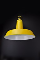 Lampada da fabbrica in metallo vintage